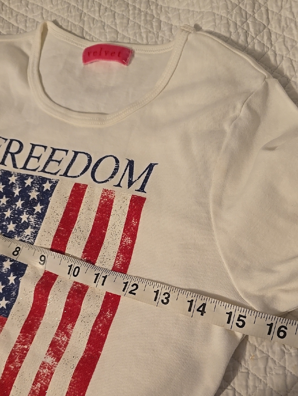 💥Rare Vtg Velvet Graham Spencer Freedom Flag Top #Z - Picture 6 of 13